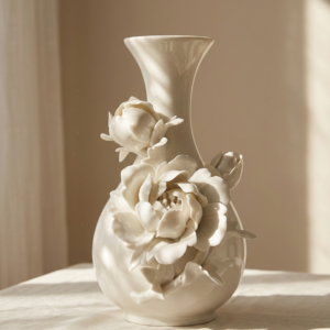 Bloom — Hand-Modelled Peony Porcelain Vase
